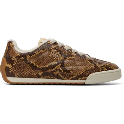 Amiri Brown Python Embossed Coastline Sneakers In Animal Print