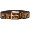 Amiri Brown Python Square Belt In Brown