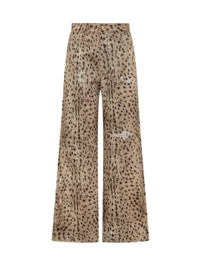 Amiri Brown Relaxed High Rise Jeans