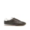 Amiri Pacific Flat Leather Sneakers In Brown