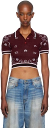 Amiri Women's Bandana Polo Shirt In Burgundy