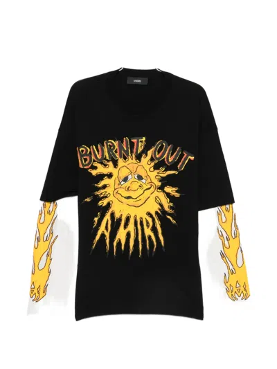 Amiri Burnt Out Lj T-shirt In Black