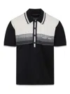 Amiri Color-blocked Short-sleeve Polo T-shirt With Ribbed Detailing In Black