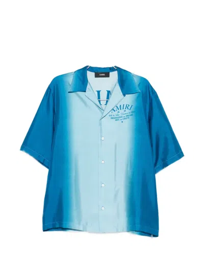 Amiri Silk Arts District Short-sleeve Shirt In Blue