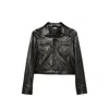 Amiri Button-up Leather Jacket In Black