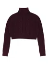 Amiri Cable Knit Burgundy Turtleneck Sweater In Burgundy