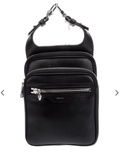 Amiri Calf Hip Pouch- Black / Silver
