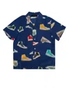 Amiri Boy's Skel Top Button Down Shirt In Bluesilktw