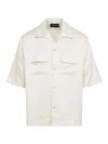 Amiri Embroidered Satin Shirt With Chest Pockets In White