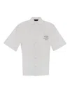 Amiri Convertible-collar Logo-print Silk-twill Shirt In White