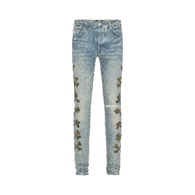 Pre-owned Amiri Camo Bones Jean 'clay Indigo' In Brown