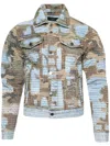 Amiri Camo Boro Repair Denim Jacket In Green