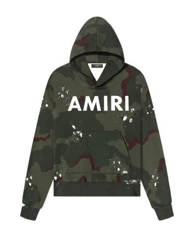 Amiri Camouflage Logo-print Hoodie In Black