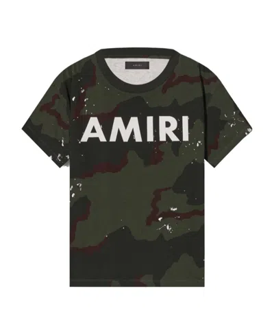 Amiri Camouflage Logo-print T-shirt In Black
