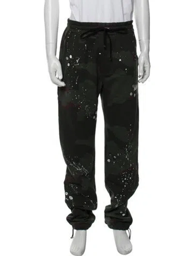 Pre-owned Amiri Camouflage Print Grosgrain Trim Lounge Bottoms In Green