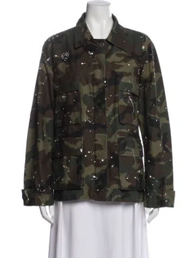 Pre-owned Amiri Camouflage Print Utility Jacket In Green