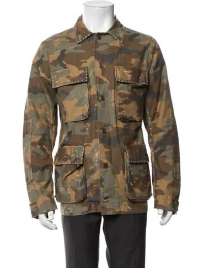 Pre-owned Amiri Camouflage Print Utility Jacket In Green