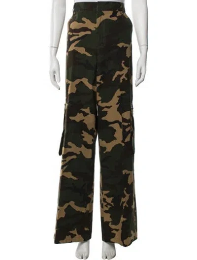 Pre-owned Amiri Camouflage Print Wide Leg Pants In Green