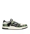 Amiri Low Top Camouflage Pattern Rubber Sole Sneakers In Green