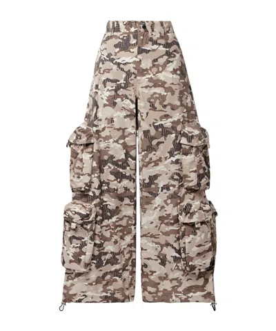 Amiri Camouflage-print Cotton-ripstop Wide-leg Cargo Pants In Brown