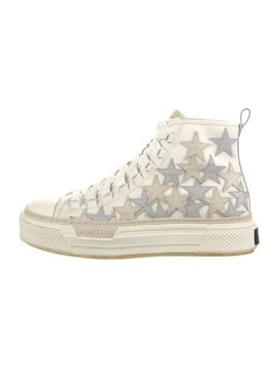 Pre-owned Amiri Canvas Graphic Print Sneakers In White