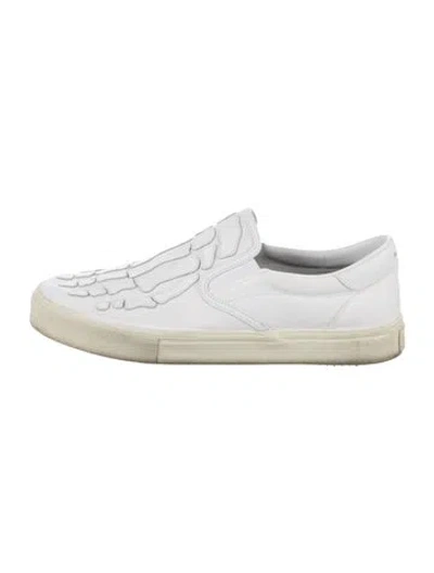 Pre-owned Amiri Canvas Leather Trim Embellishment Sneakers In Neutral