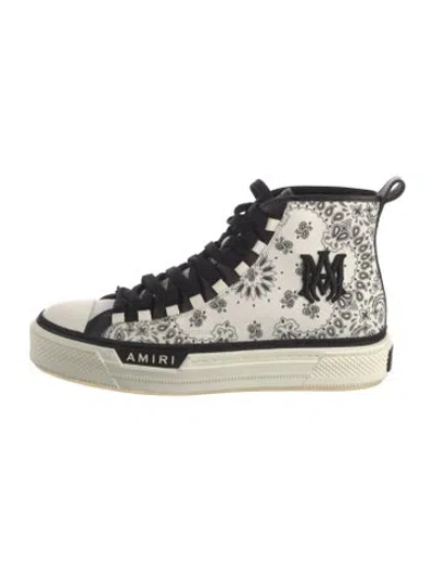 Pre-owned Amiri Canvas Paisley Print Sneakers In White