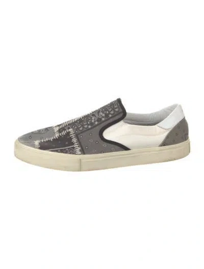 Pre-owned Amiri Canvas Printed Loafers In Gray