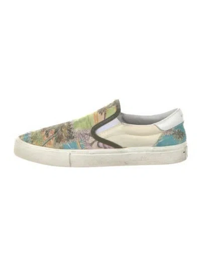 Pre-owned Amiri Canvas Printed Sneakers In Green
