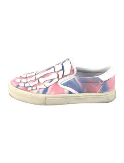 Pre-owned Amiri Canvas Printed Sneakers In Pink