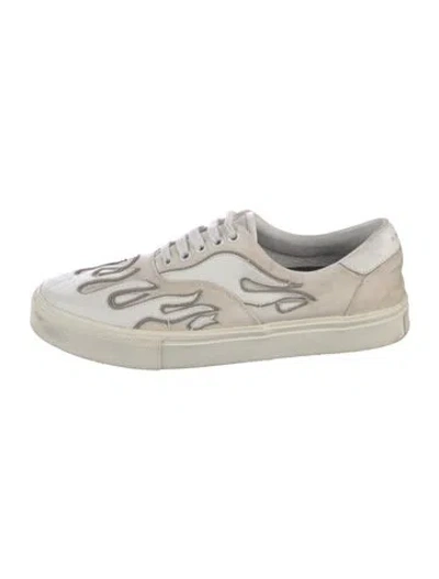 Pre-owned Amiri Canvas Printed Sneakers In White