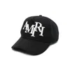 Amiri Structured Black Cotton Cap With Bold Embroidered Detailing In Black