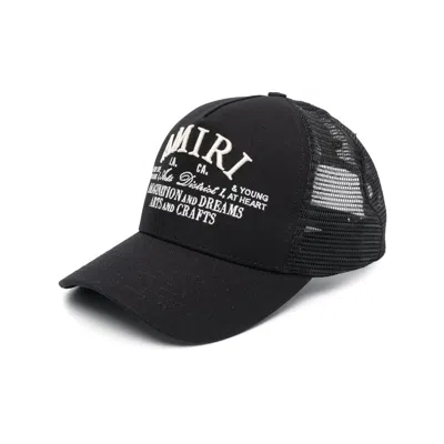 Amiri Logo-embroidered Cotton-canvas And Mesh Trucker Cap In Black