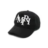 Amiri Structured Black Cotton Cap With Bold Embroidered Detailing In Black