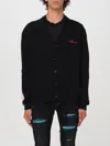 Amiri Black Cardigan With Bones Motif And Logo In Cotton Man In Schwarz