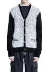 Amiri Man Black&white Knitwear In Black