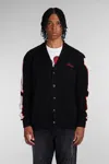 Amiri Black Cardigan With Bones Motif And Logo In Cotton Man In Black
