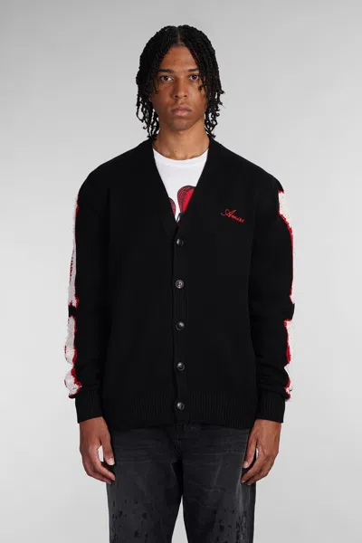AMIRI CARDIGAN IN BLACK COTTON