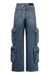 Amiri Baggy Cargo Jeans In Denim