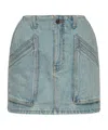 Amiri Cargo Denim Skirt In Gray