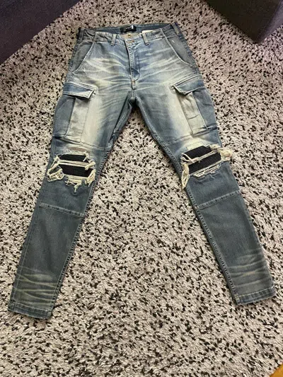 Pre-owned Amiri Cargo Jeans Faded In Blue