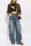 Amiri Baggy Cargo Jeans In Light Blue