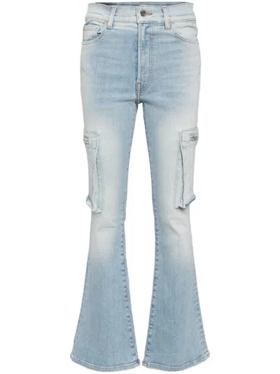 Amiri Cargo Kick-flare Jeans In Blue
