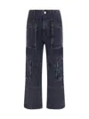 Amiri High-rise Wide-leg Denim Cargo Pants In Faded Black