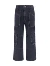 Amiri High-rise Wide-leg Denim Cargo Pants In Faded Black