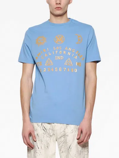 AMIRI CAROLINA OUIJA BOARD T-SHIRT IN SKY BLUE