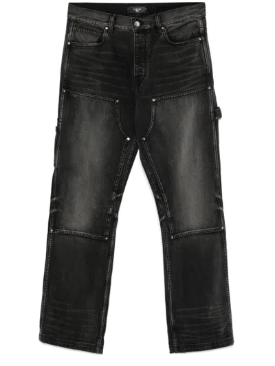Amiri Logo-embroidered Carpenter Trousers In Grey