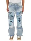 Amiri Patchwork Bandana Carpenter Straight Jean In Denim