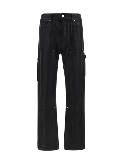 Amiri Logo-embroidered Carpenter Trousers In Grey
