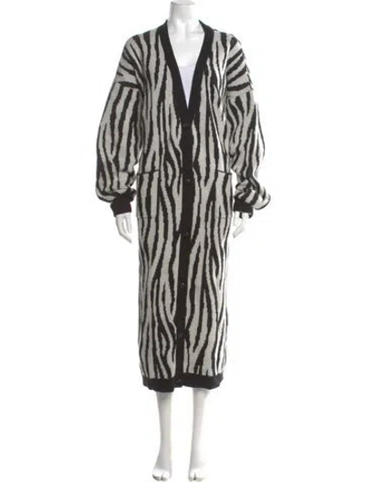 Pre-owned Amiri Cashmere Animal Print Sweater In White